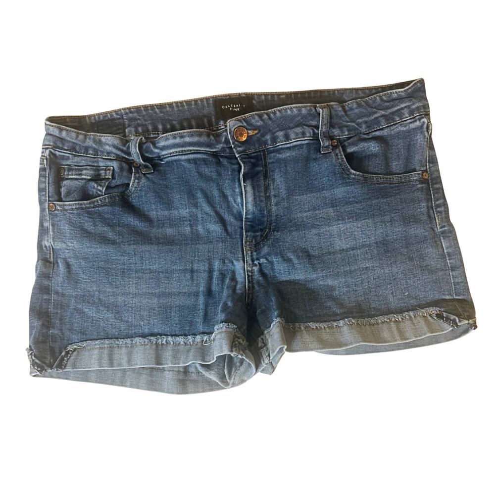 Celebrity Pink Frayed Cuff Denim Shorts Girls Junior 15/32 | Y2K Mid Rise Jorts